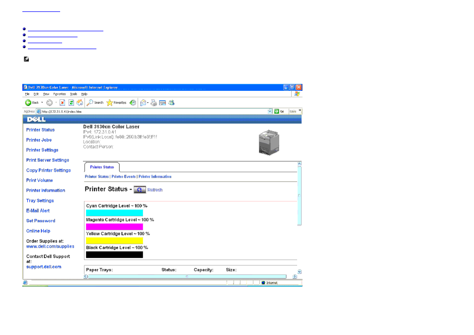Dell printer configuration web tool | Dell 3130cn Color Laser Printer User Manual | Page 17 / 308