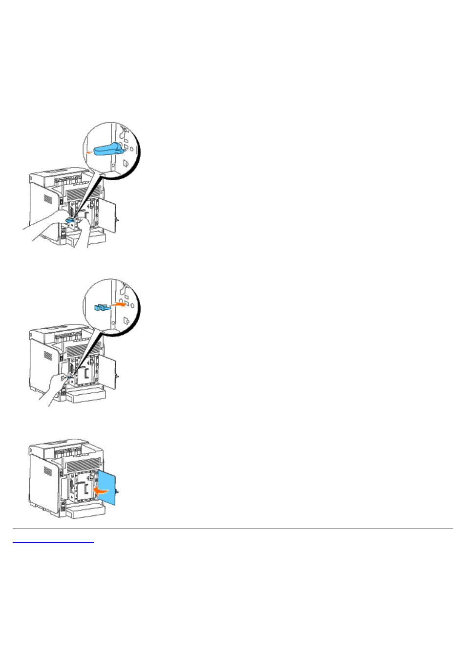 Removing the wireless printer adapter | Dell 3130cn Color Laser Printer User Manual | Page 236 / 308