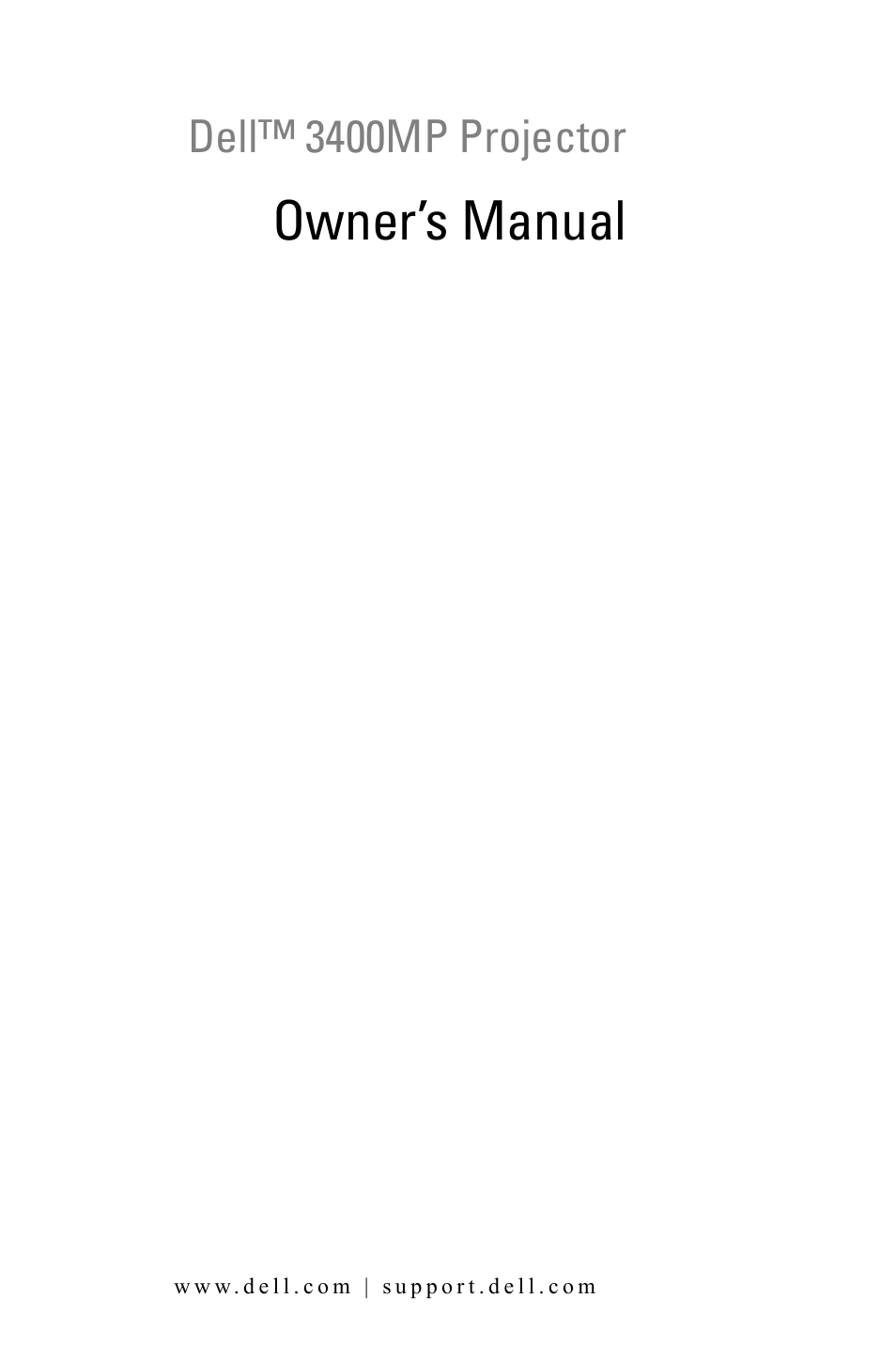 Dell 3400MP Projector User Manual | 292 pages