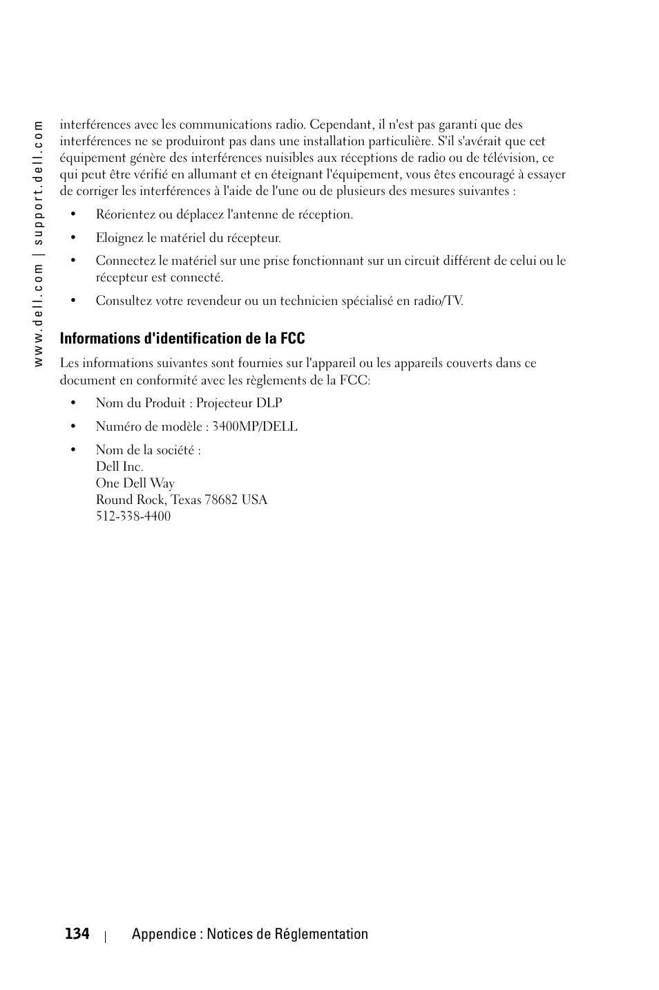 Dell 3400MP Projector User Manual | Page 134 / 292