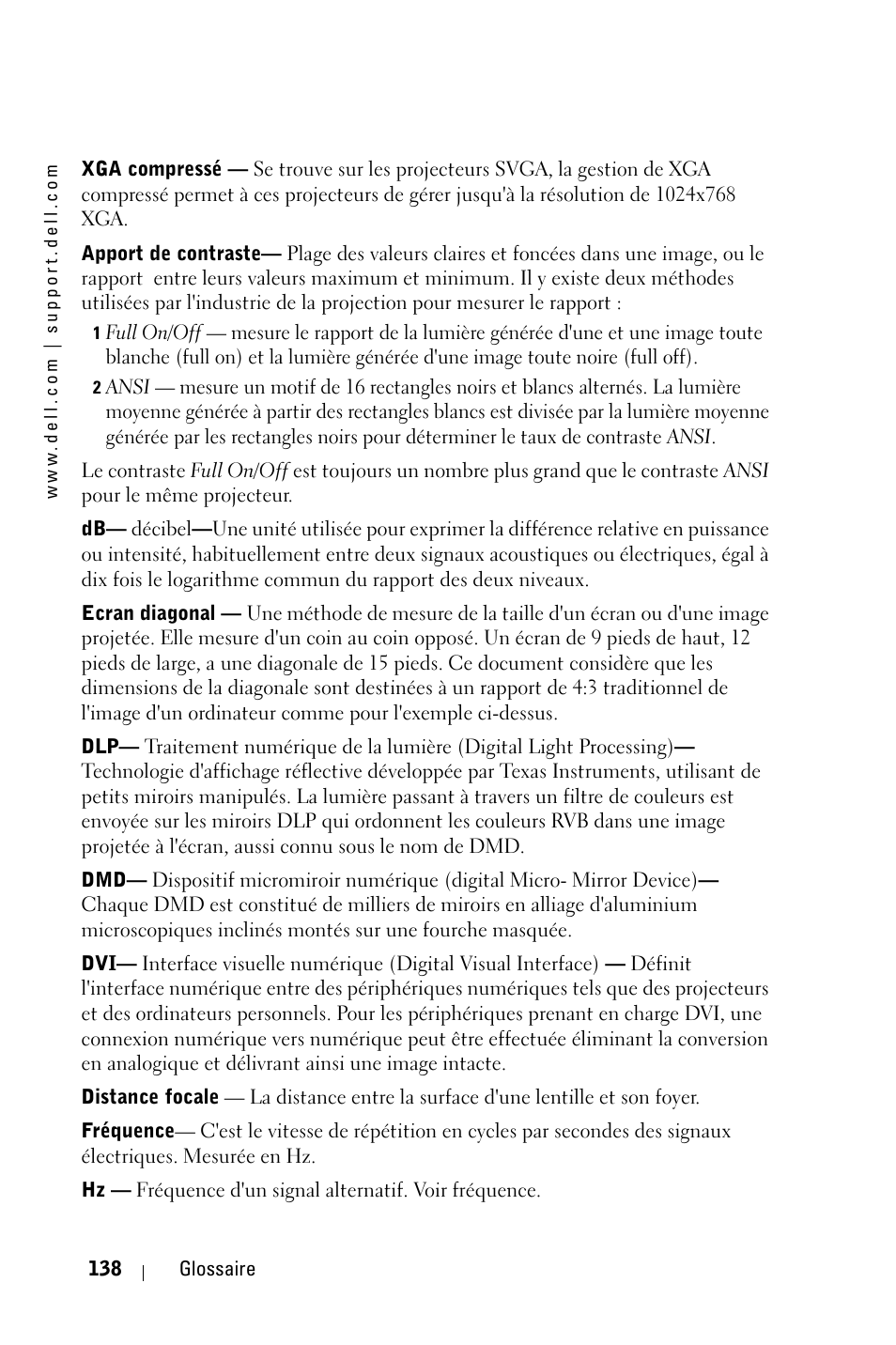 Dell 3400MP Projector User Manual | Page 138 / 292