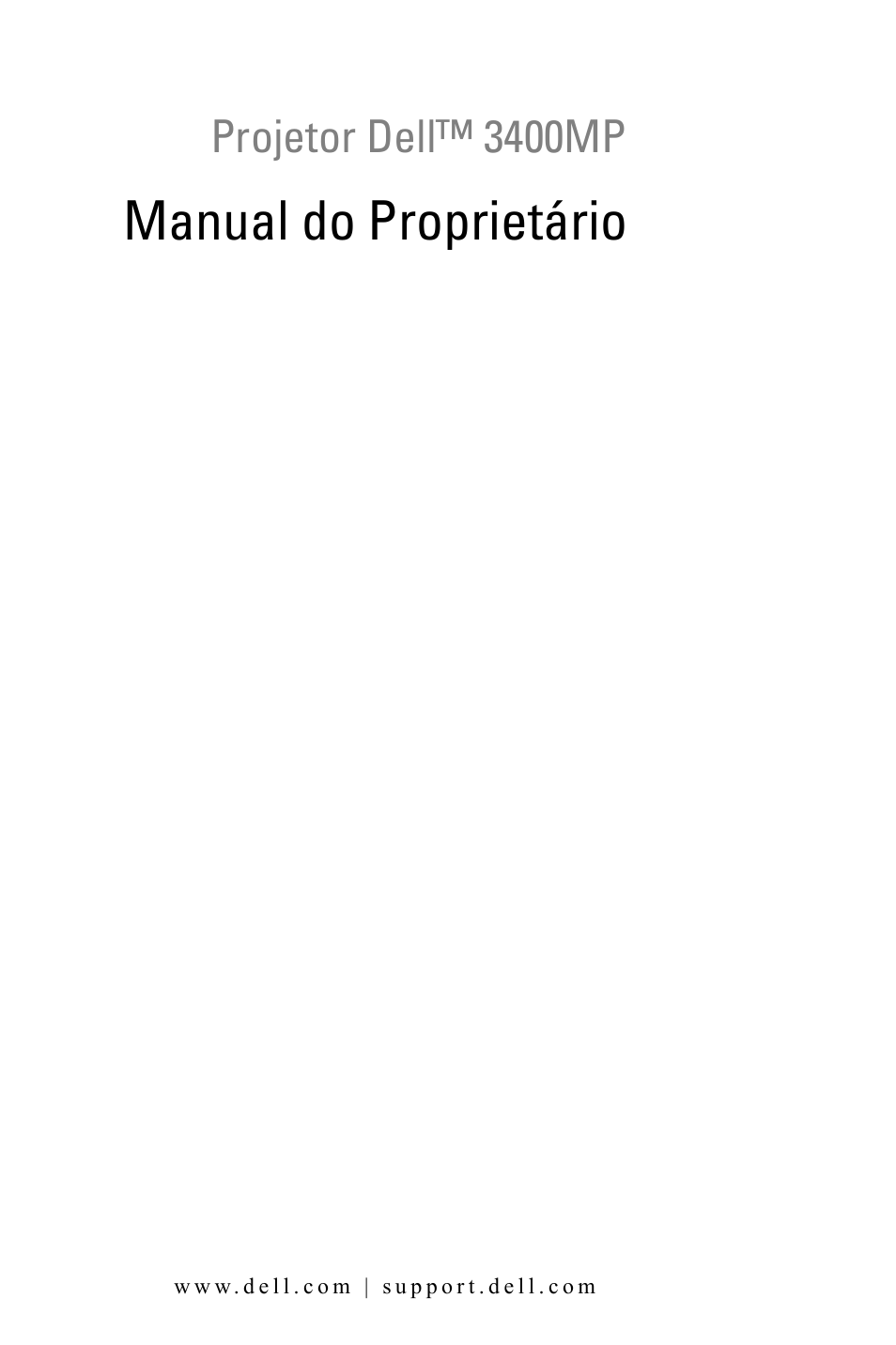 Manual do proprietário, Projetor dell™ 3400mp | Dell 3400MP Projector User Manual | Page 217 / 292