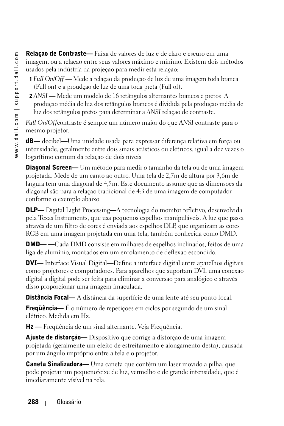 Dell 3400MP Projector User Manual | Page 288 / 292