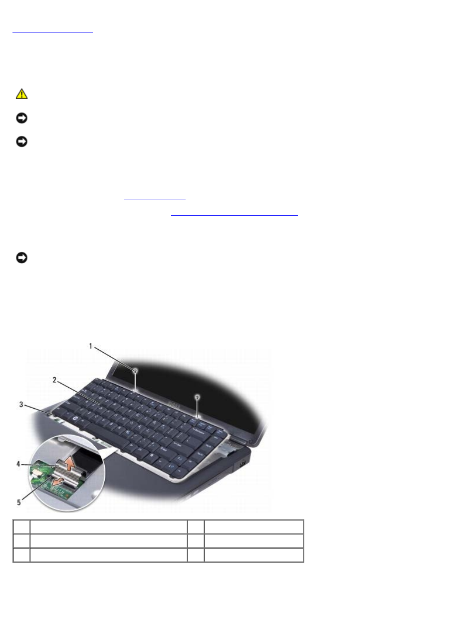 Keyboard, Keyboard: dell 500 service manual, Removing the keyboard | Dell Vostro 500 (Mid 2009) User Manual | Page 12 / 54