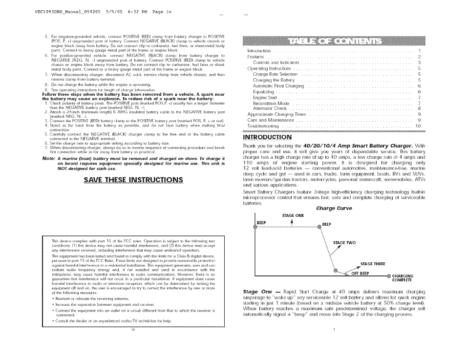 Save these instructions, Introduction, Charge curve | Black & Decker VEC1093DBD User Manual | Page 3 / 9