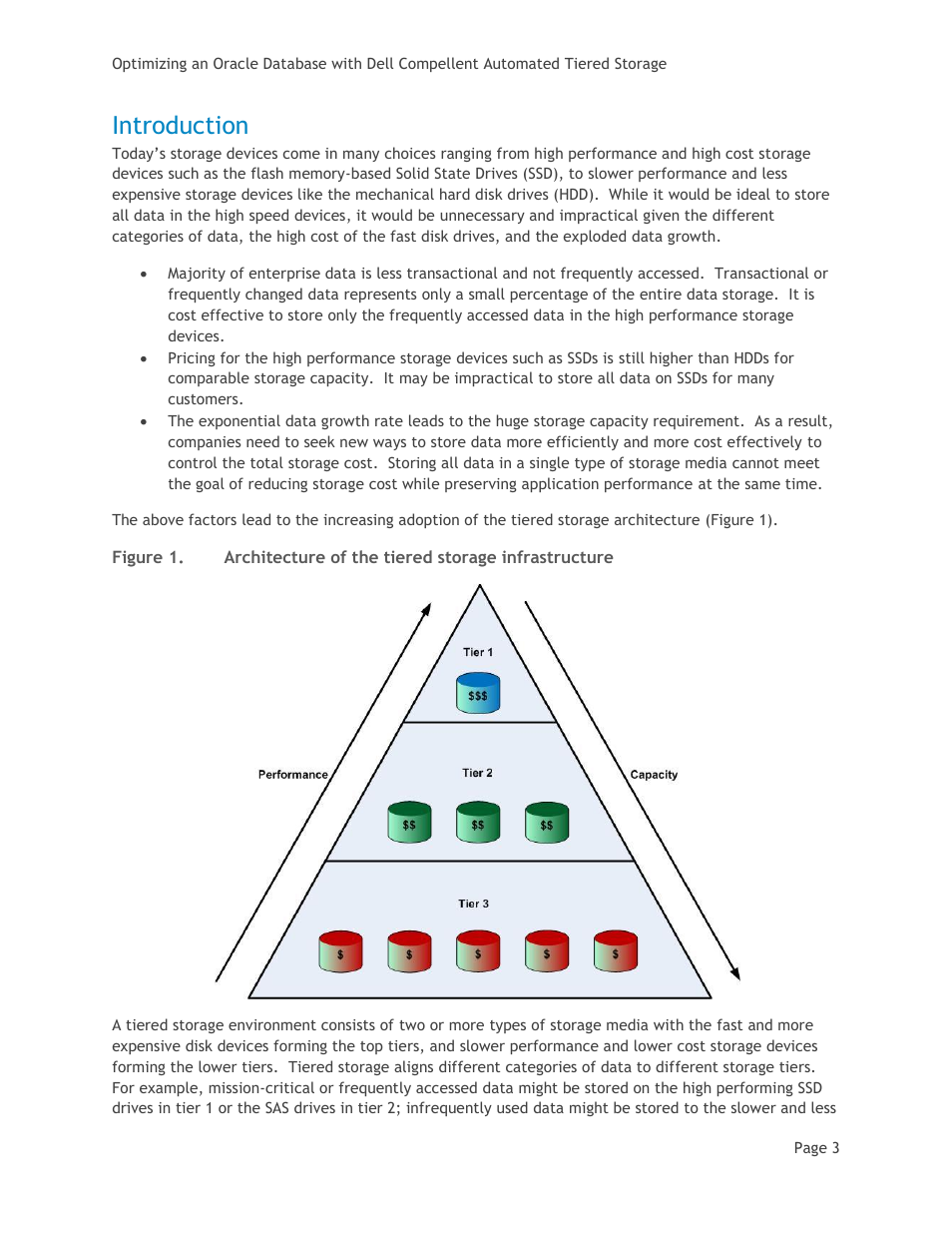 Introduction, Figure 1, Architecture of the tiered storage infrastructure | Dell Compellent SC8000 Controller User Manual | Page 6 / 22