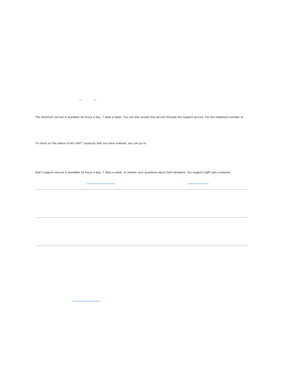 Problems with your order, Product information, Returning items for warranty repair or credit | Support service, Autotech service, Automated order-status service | Dell Latitude D820 User Manual | Page 33 / 102