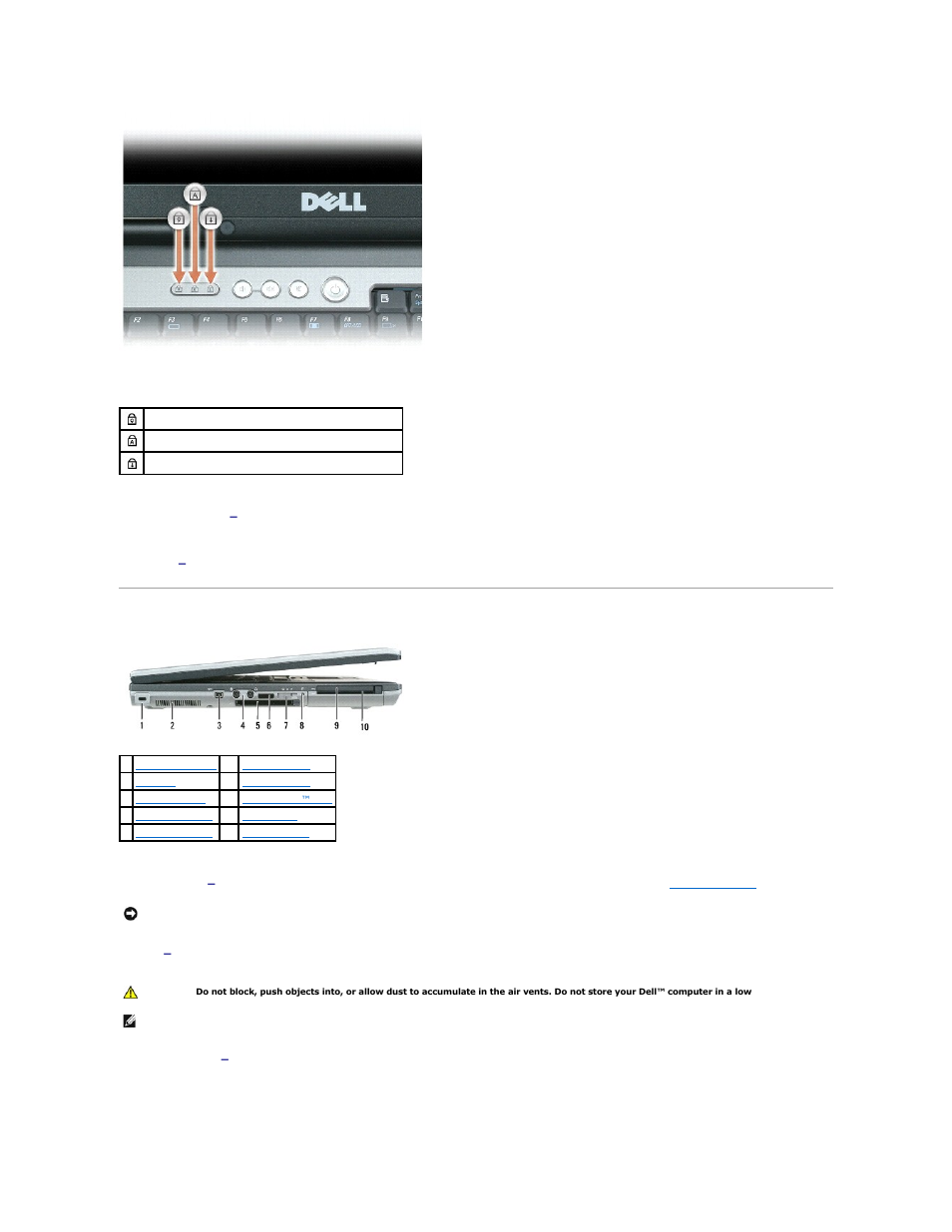 Left side view, Volume control buttons, Mute button | Dell Latitude D820 User Manual | Page 4 / 102