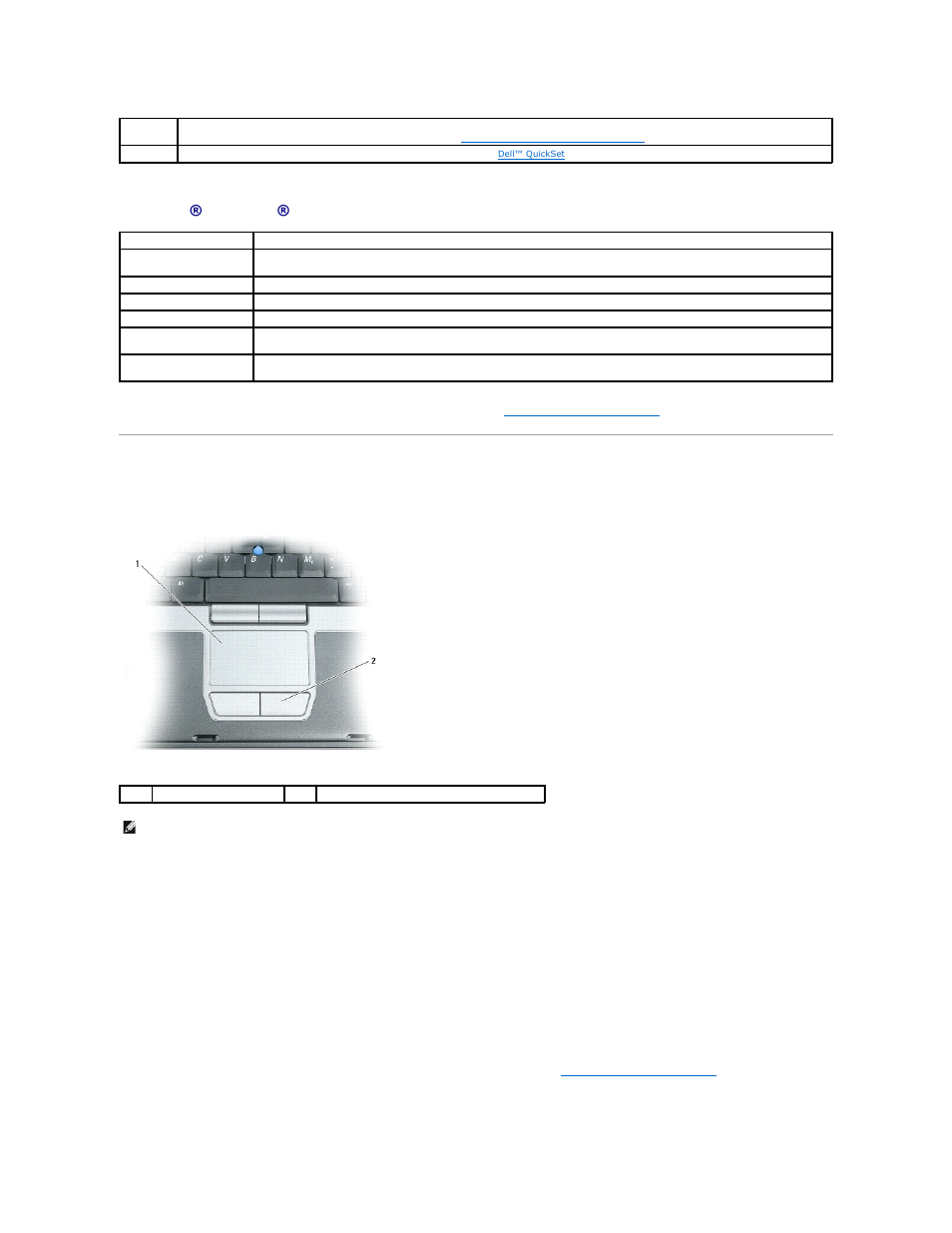 Touch pad, Microsoft® windows® logo key functions, Customizing the touch pad and track stick | Dell Latitude D820 User Manual | Page 44 / 102