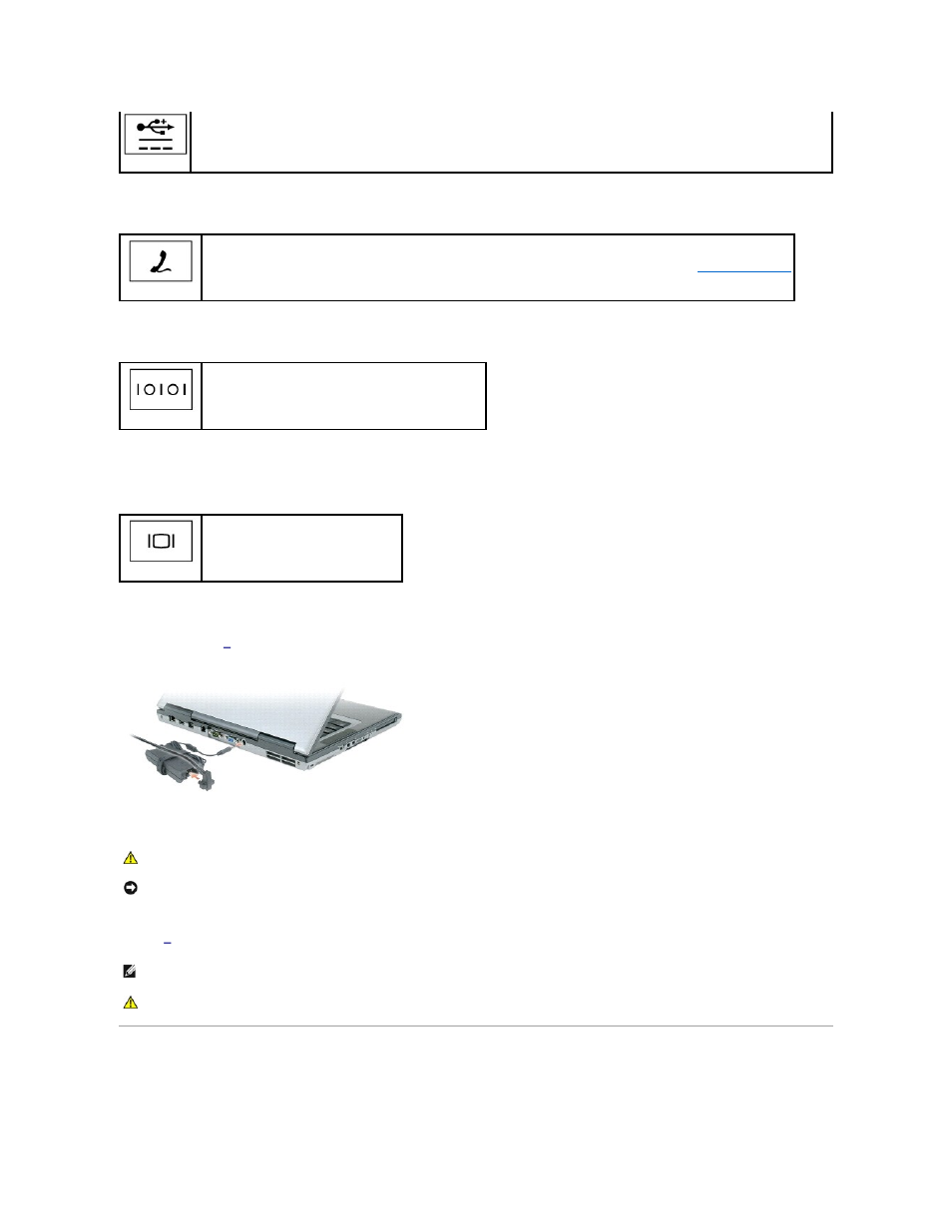 Bottom view, Serial connector, Video connector | Ac adapter connector, Modem connector (rj-11), Air vents | Dell Latitude D820 User Manual | Page 7 / 102