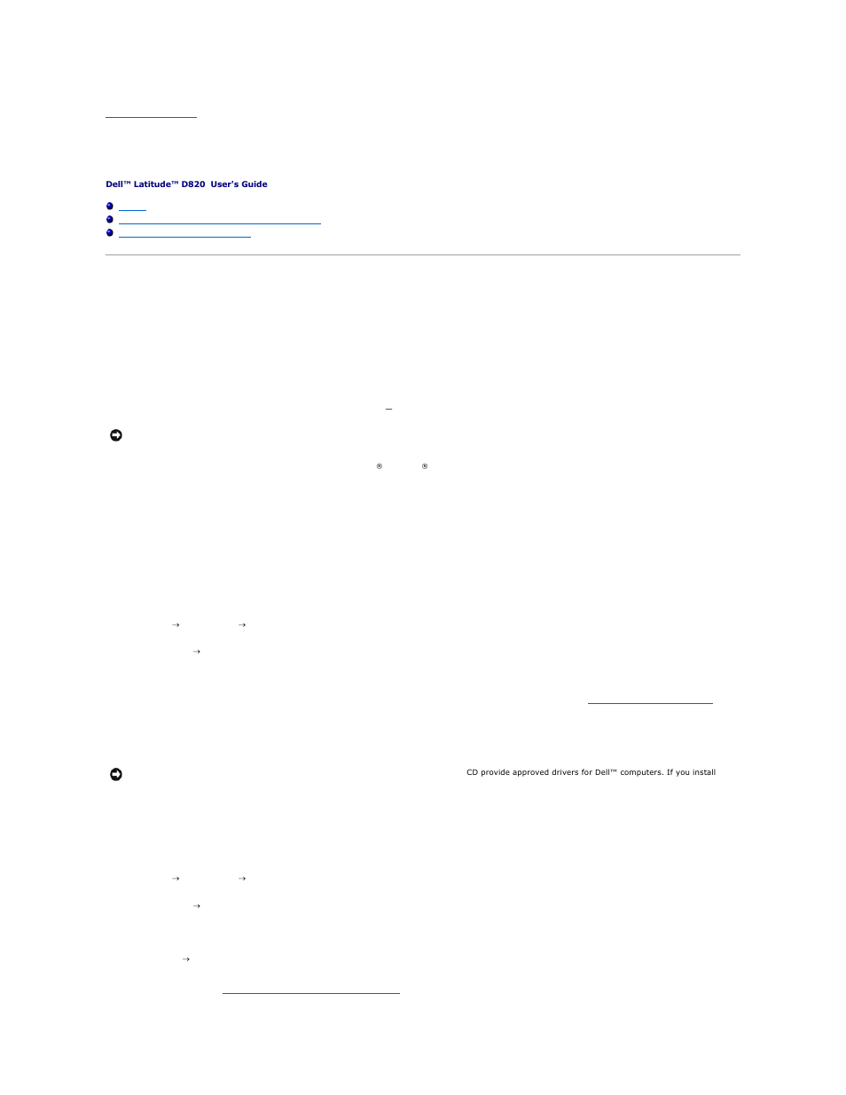 Reinstalling software, Drivers, What is a driver | Identifying drivers, Reinstalling drivers and utilities | Dell Latitude D820 User Manual | Page 75 / 102