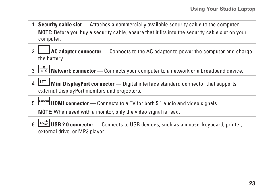 Dell Studio 1569 (Late 2009) User Manual | Page 25 / 90