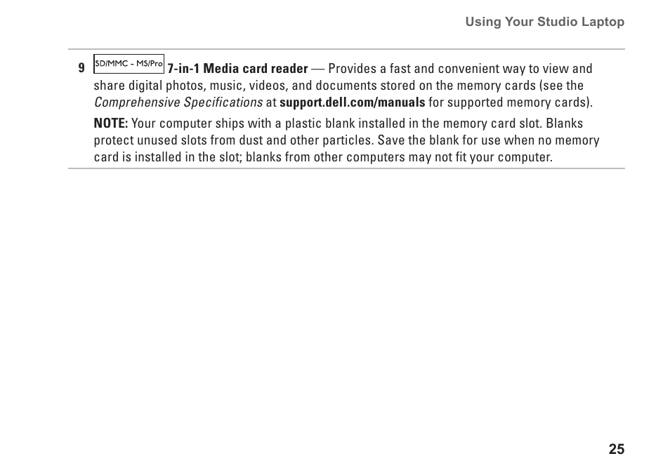 Dell Studio 1569 (Late 2009) User Manual | Page 27 / 90