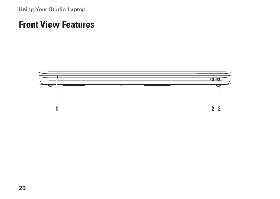 Front view features | Dell Studio 1569 (Late 2009) User Manual | Page 28 / 90