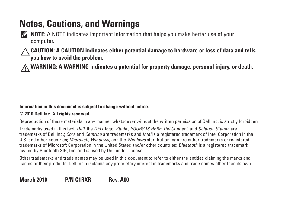 Dell Studio 1569 (Late 2009) User Manual | Page 4 / 90