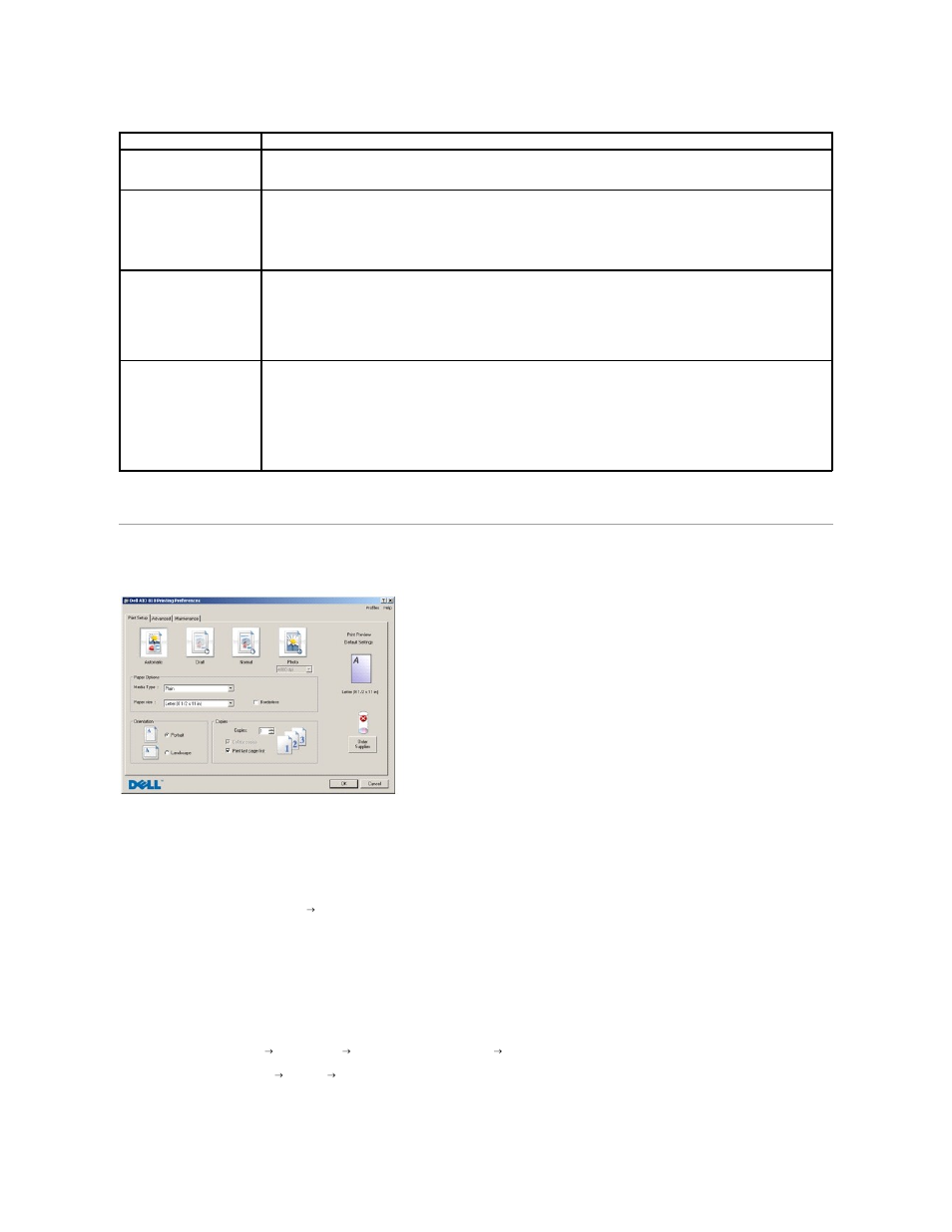 Using printing preferences | Dell 810 All In One Inkjet Printer User Manual | Page 42 / 51