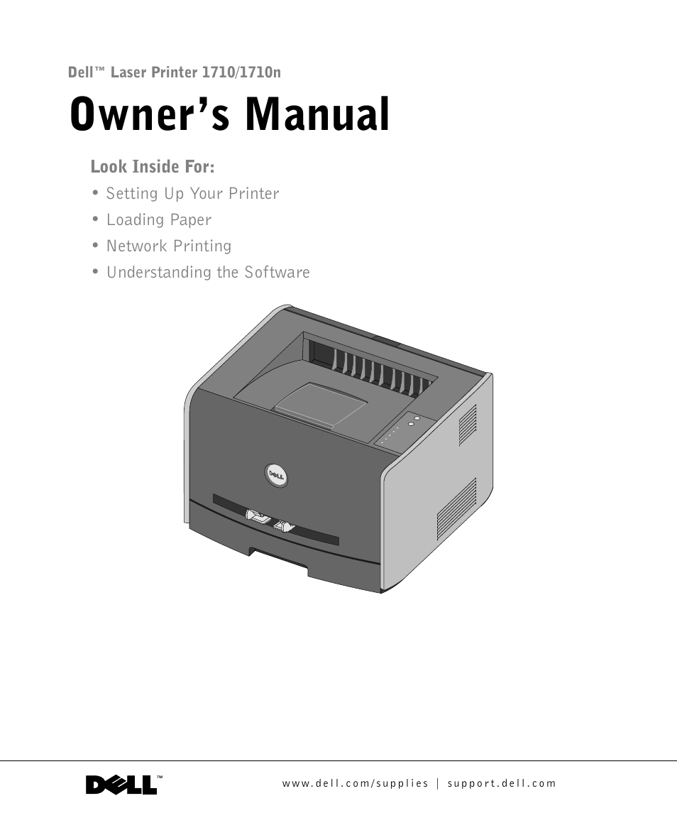 Dell 1710/n Mono Laser Printer User Manual | 108 pages