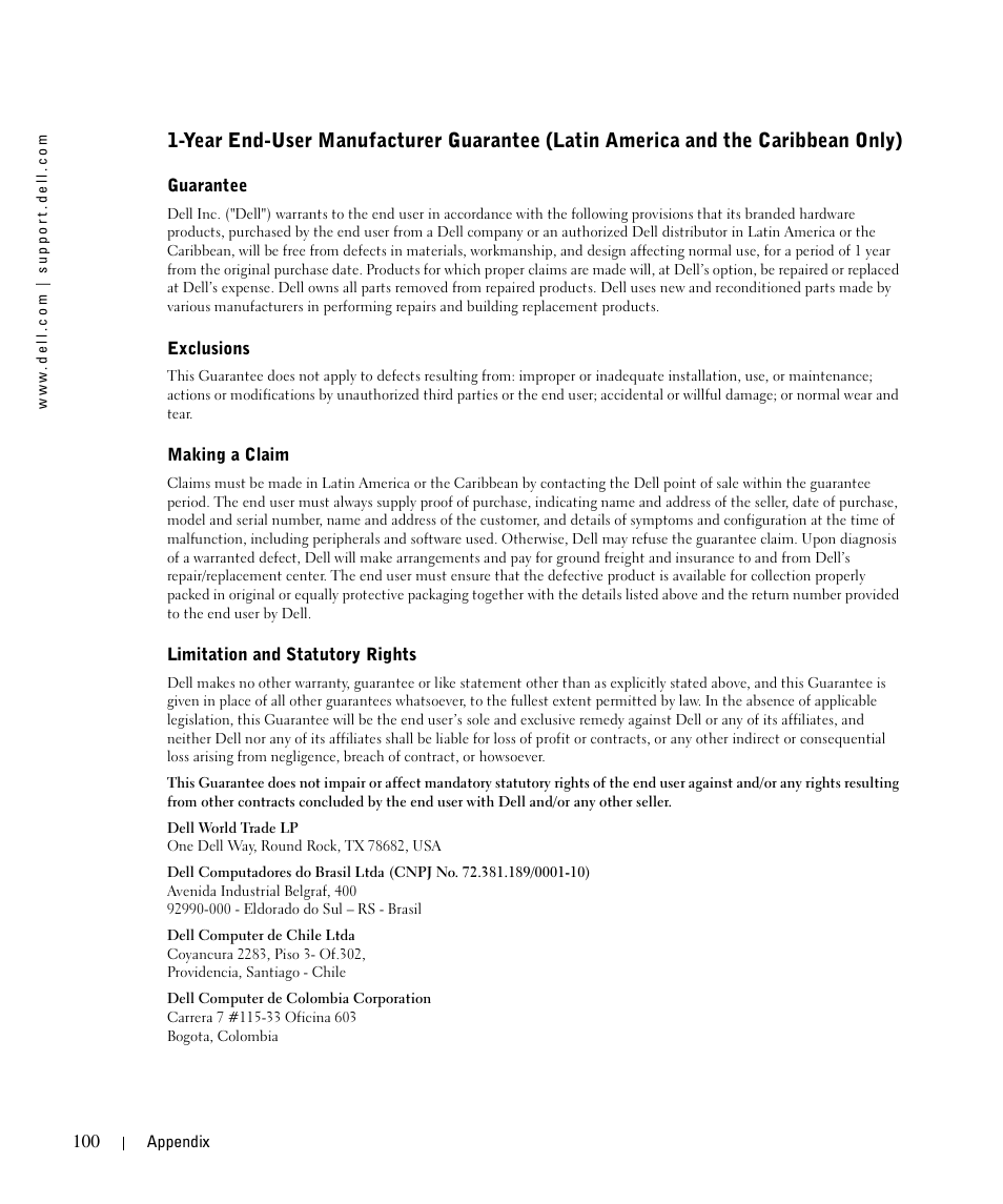 Dell 1710/n Mono Laser Printer User Manual | Page 100 / 108