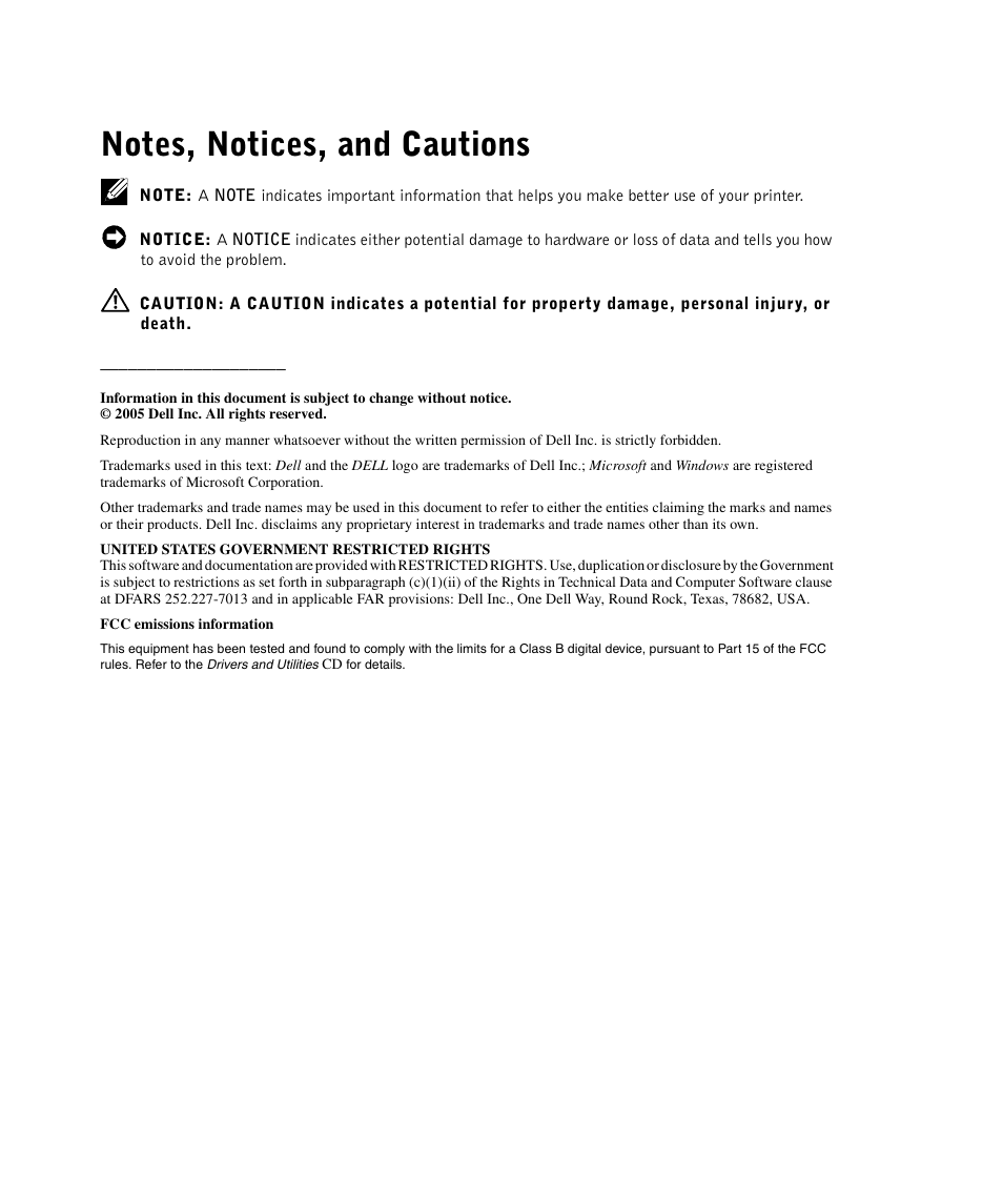 Dell 1710/n Mono Laser Printer User Manual | Page 3 / 108