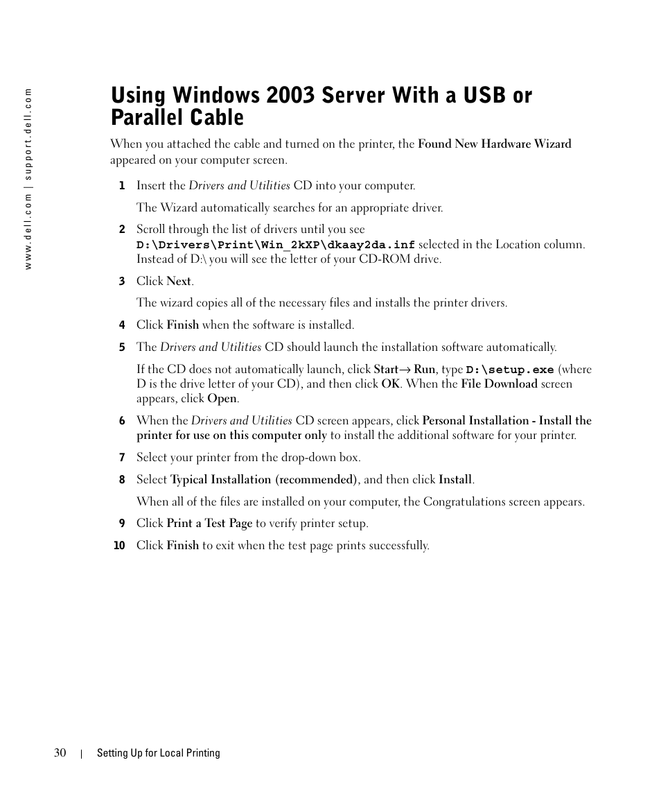 Dell 1710/n Mono Laser Printer User Manual | Page 30 / 108