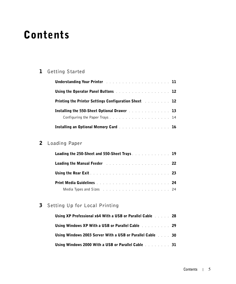 Dell 1710/n Mono Laser Printer User Manual | Page 5 / 108