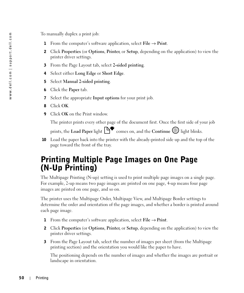 Dell 1710/n Mono Laser Printer User Manual | Page 50 / 108