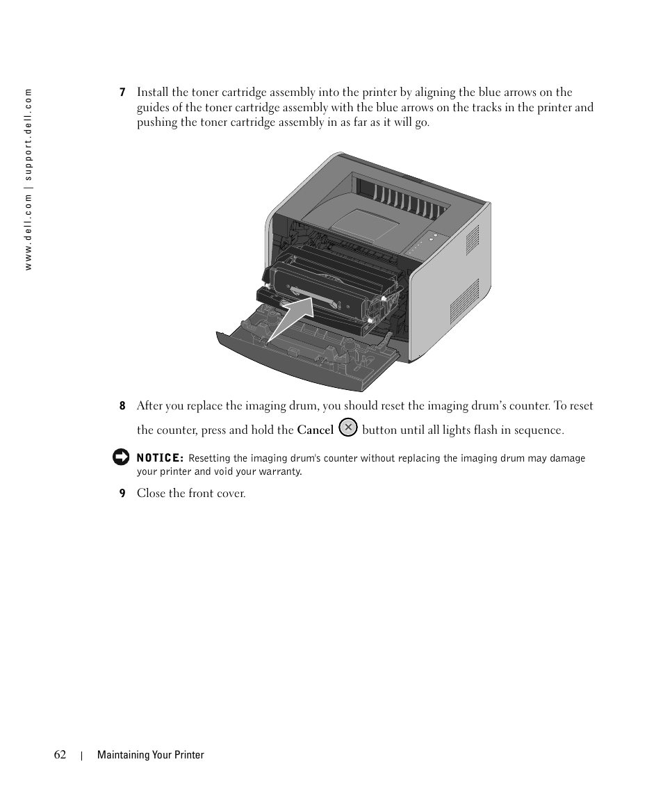 Dell 1710/n Mono Laser Printer User Manual | Page 62 / 108