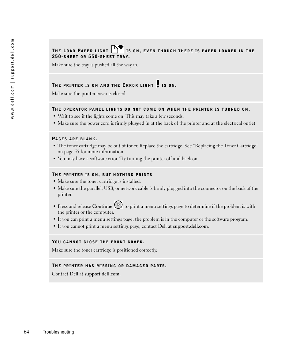 Dell 1710/n Mono Laser Printer User Manual | Page 64 / 108