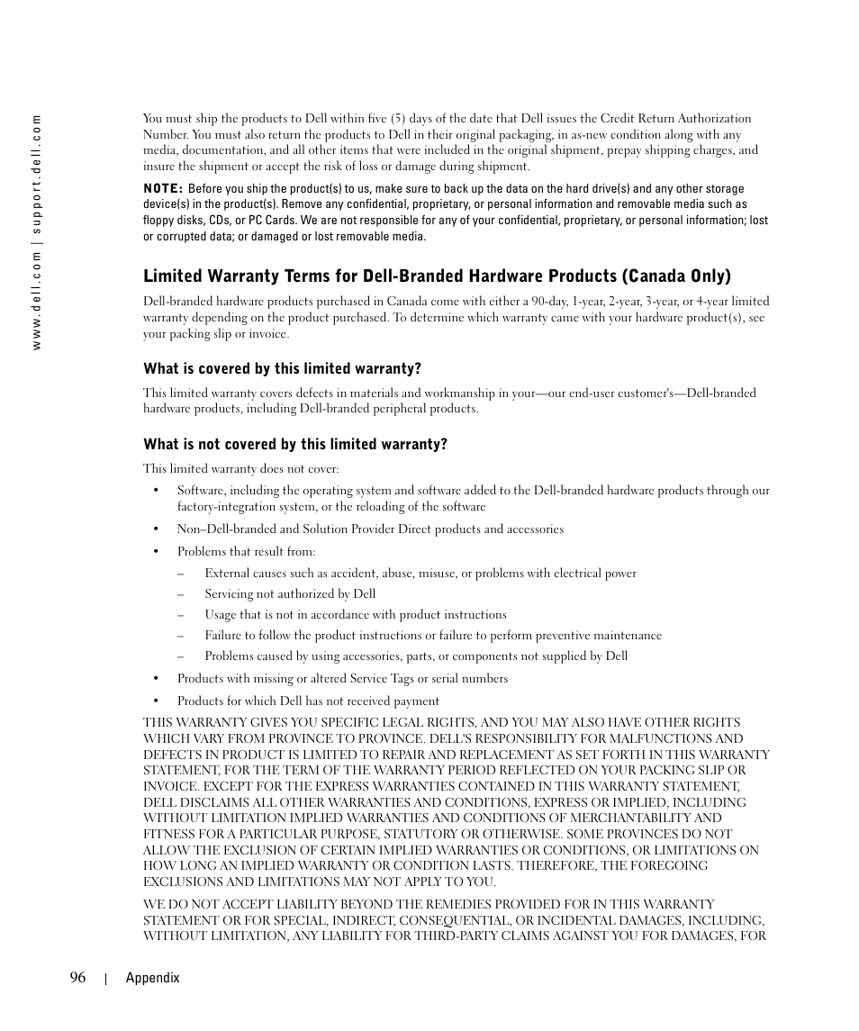 Dell 1710/n Mono Laser Printer User Manual | Page 96 / 108