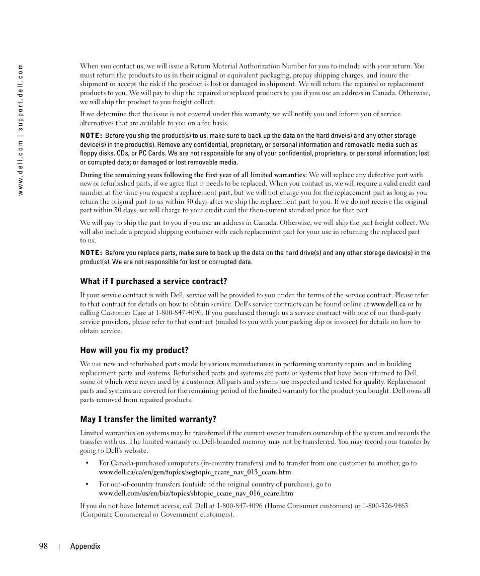 Dell 1710/n Mono Laser Printer User Manual | Page 98 / 108