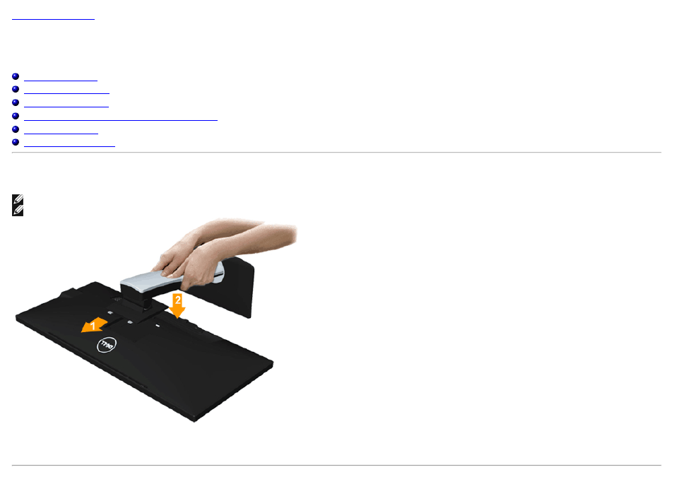 Setting up the monitor, Attaching the stand | Dell U2913WM Monitor User Manual | Page 19 / 65