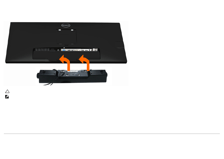 Attaching the soundbar ax510 / ax510pa (optional) | Dell U2913WM Monitor User Manual | Page 27 / 65