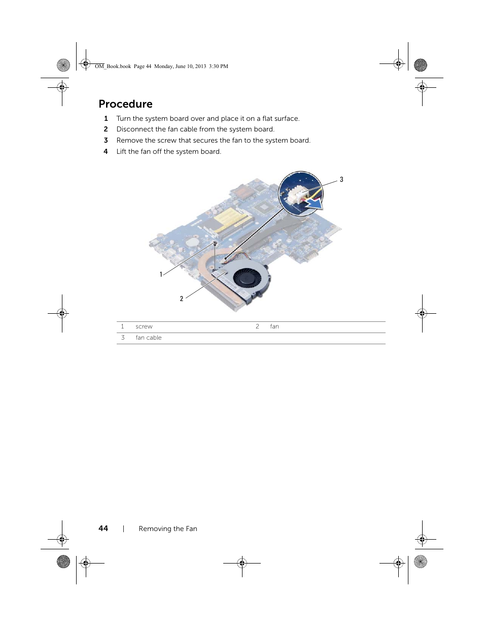 Procedure | Dell Inspiron 15 (3537, Mid 2013) User Manual | Page 44 / 65