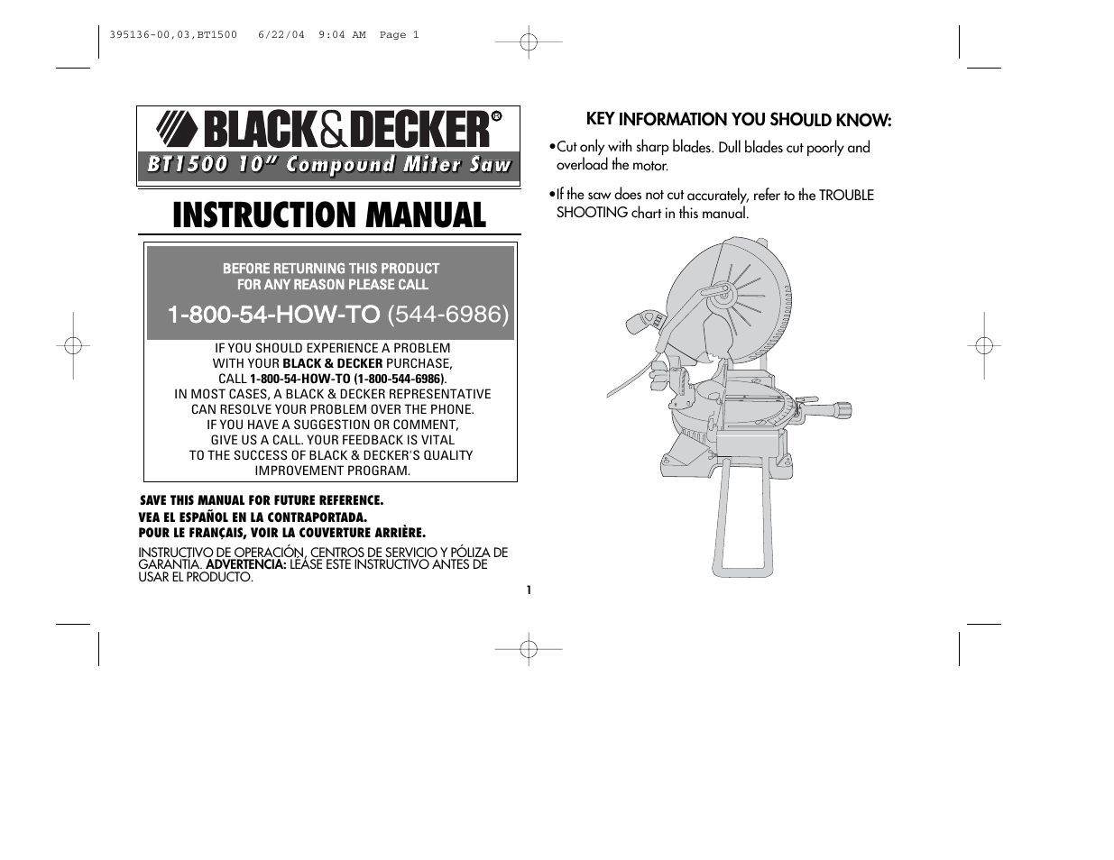 Black & Decker 395136-00 User Manual | 48 pages