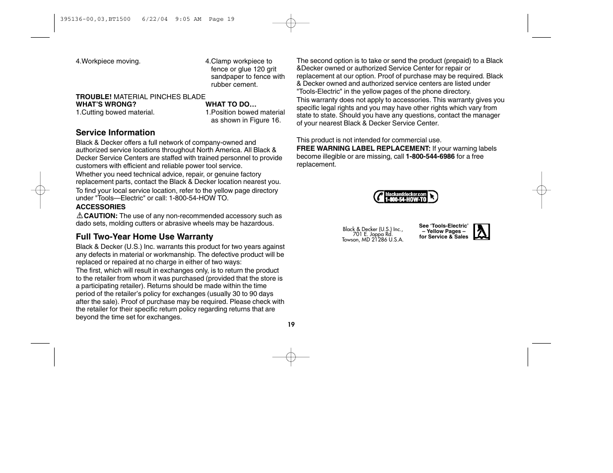 Black & Decker 395136-00 User Manual | Page 19 / 48