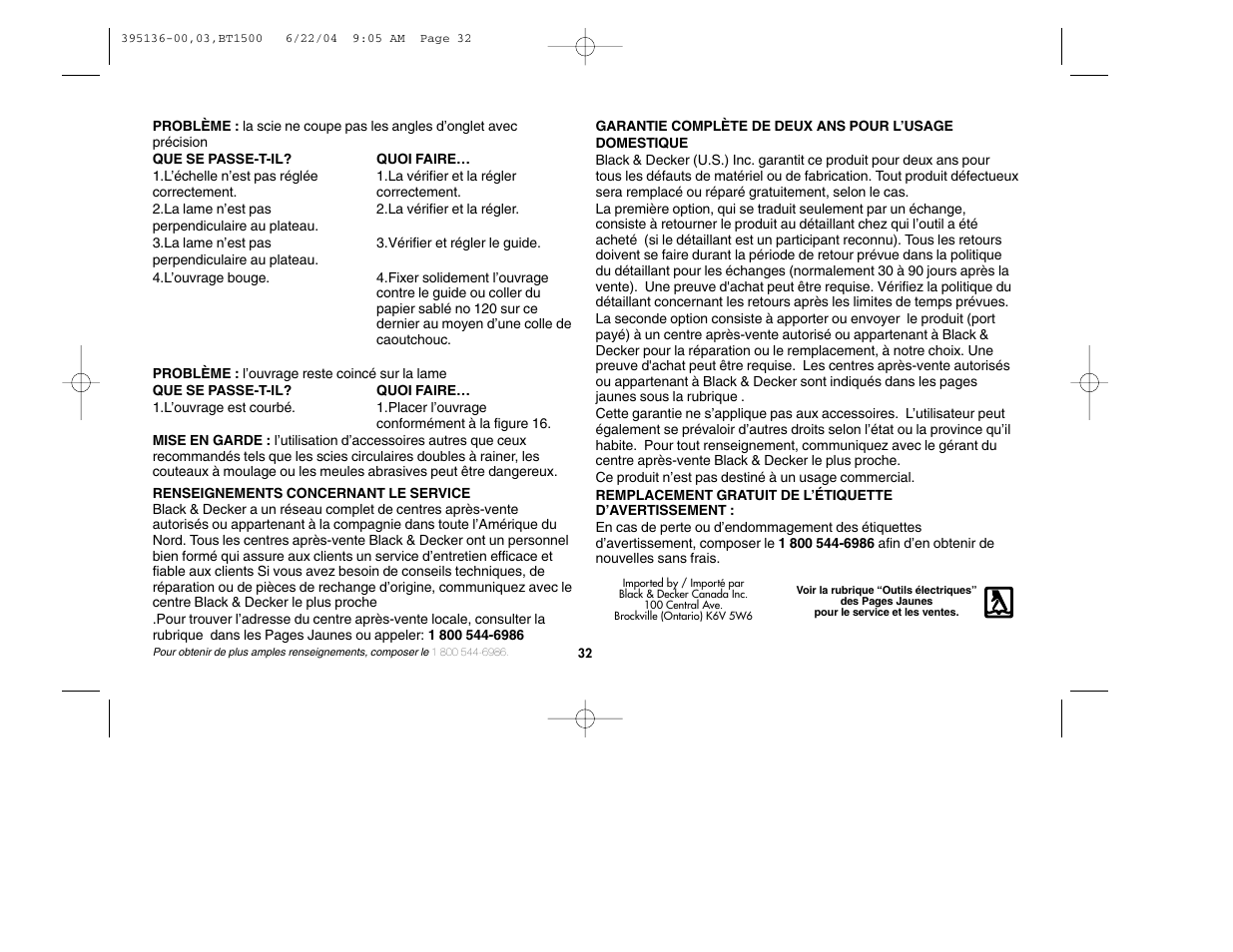 Black & Decker 395136-00 User Manual | Page 32 / 48