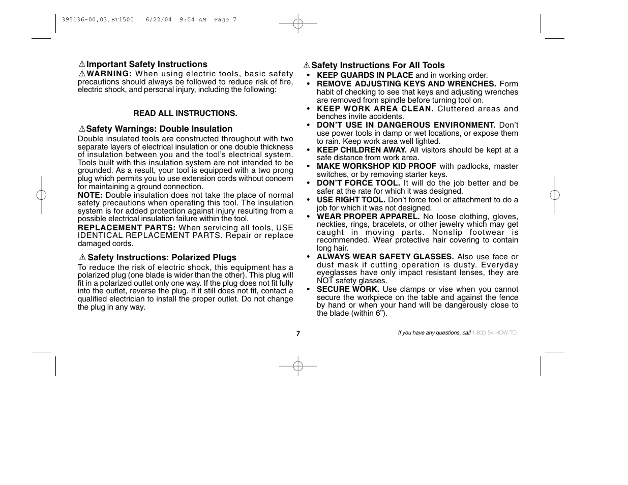 Black & Decker 395136-00 User Manual | Page 7 / 48