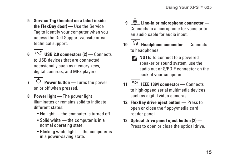 Dell XPS 625 (Early 2009) User Manual | Page 17 / 62