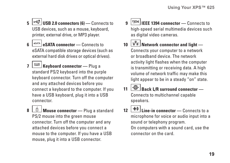 Dell XPS 625 (Early 2009) User Manual | Page 21 / 62