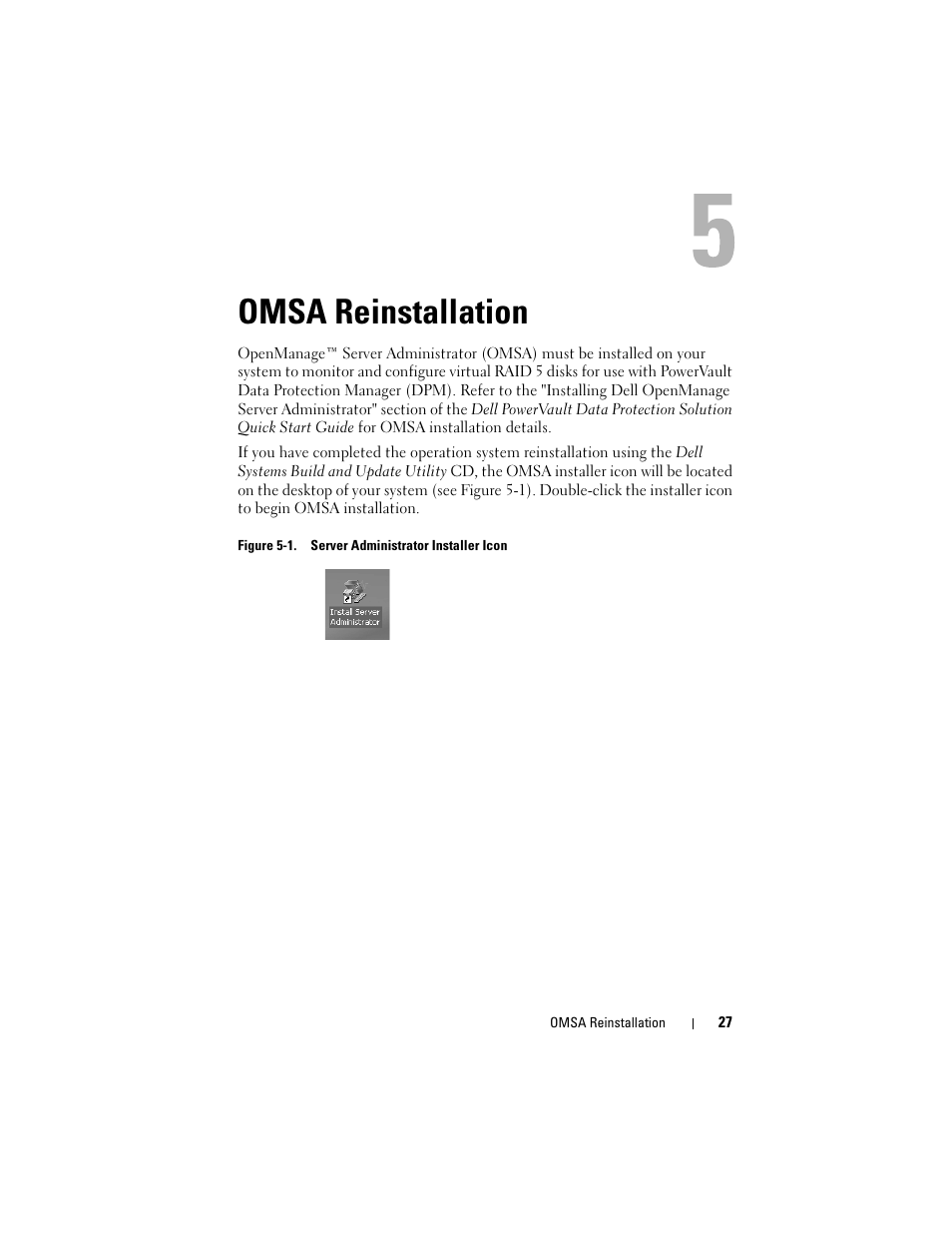 Omsa reinstallation | Dell PowerVault DP500 User Manual | Page 27 / 40