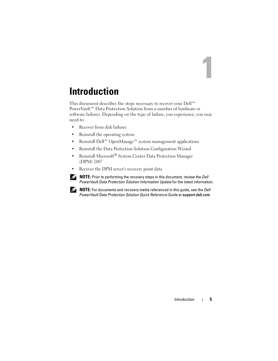 Introduction | Dell PowerVault DP500 User Manual | Page 5 / 40