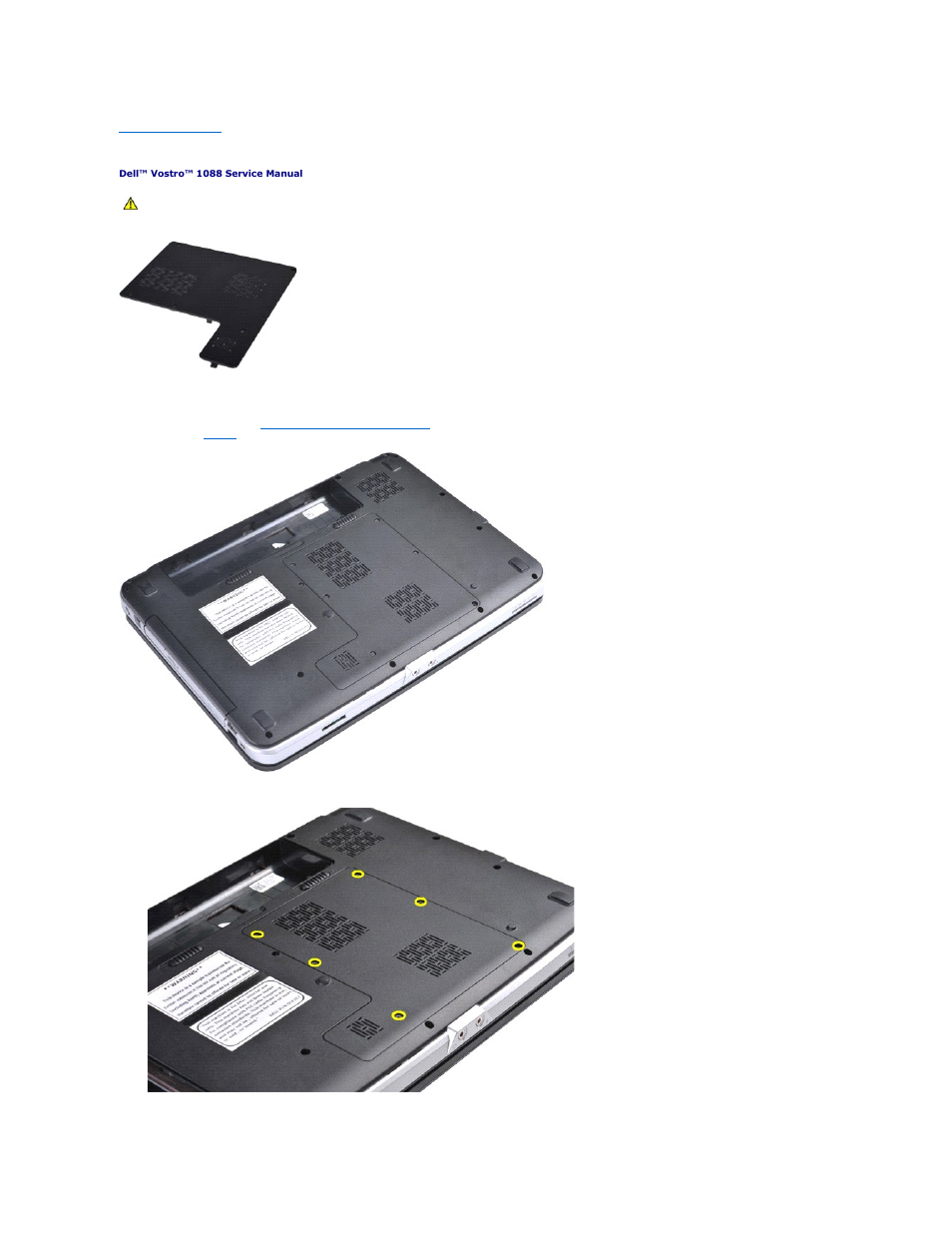 Access panel, Removing the access panel | Dell Vostro 1088 (Mid 2009) User Manual | Page 2 / 68