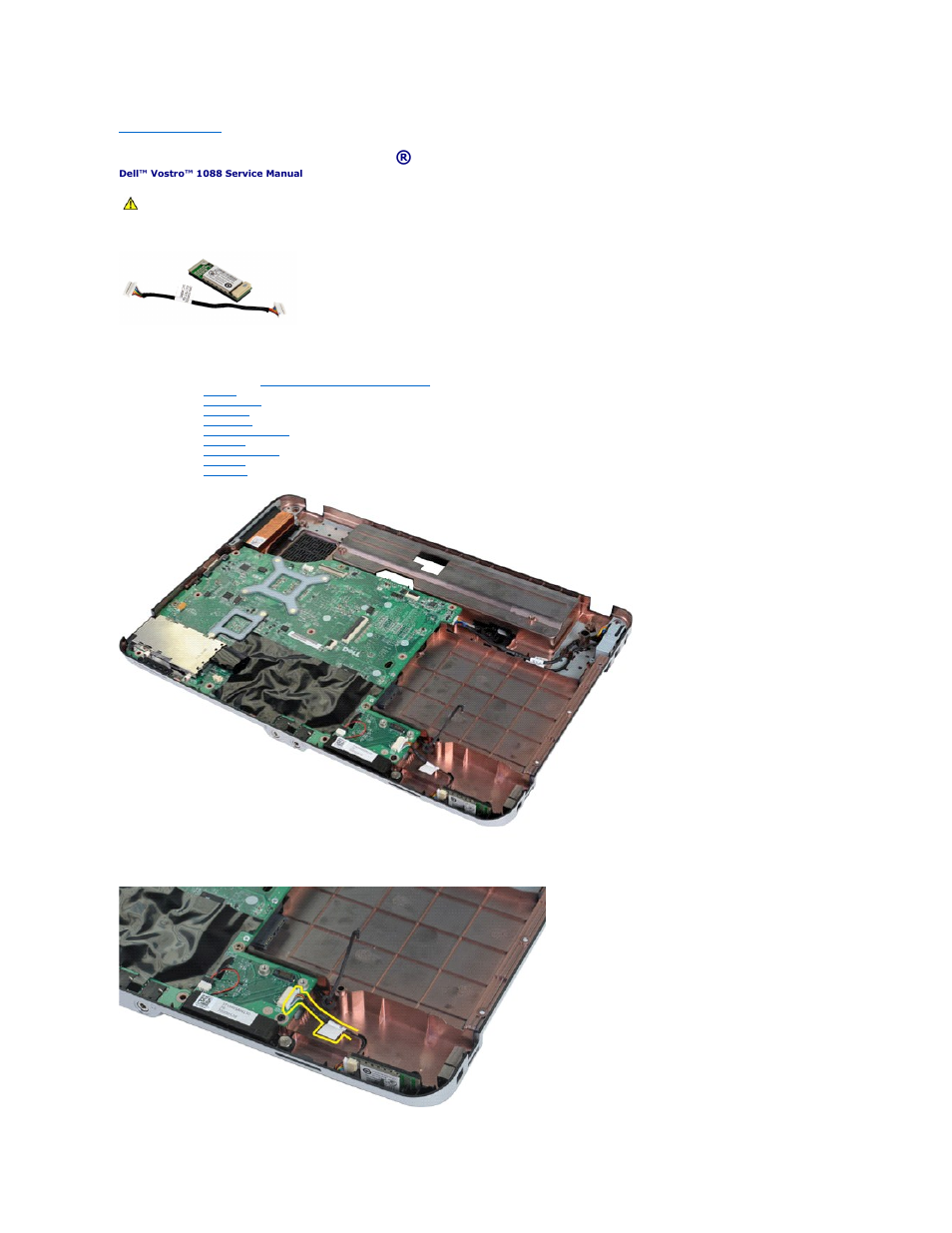 Internal card with bluetooth® wireless technology | Dell Vostro 1088 (Mid 2009) User Manual | Page 6 / 68