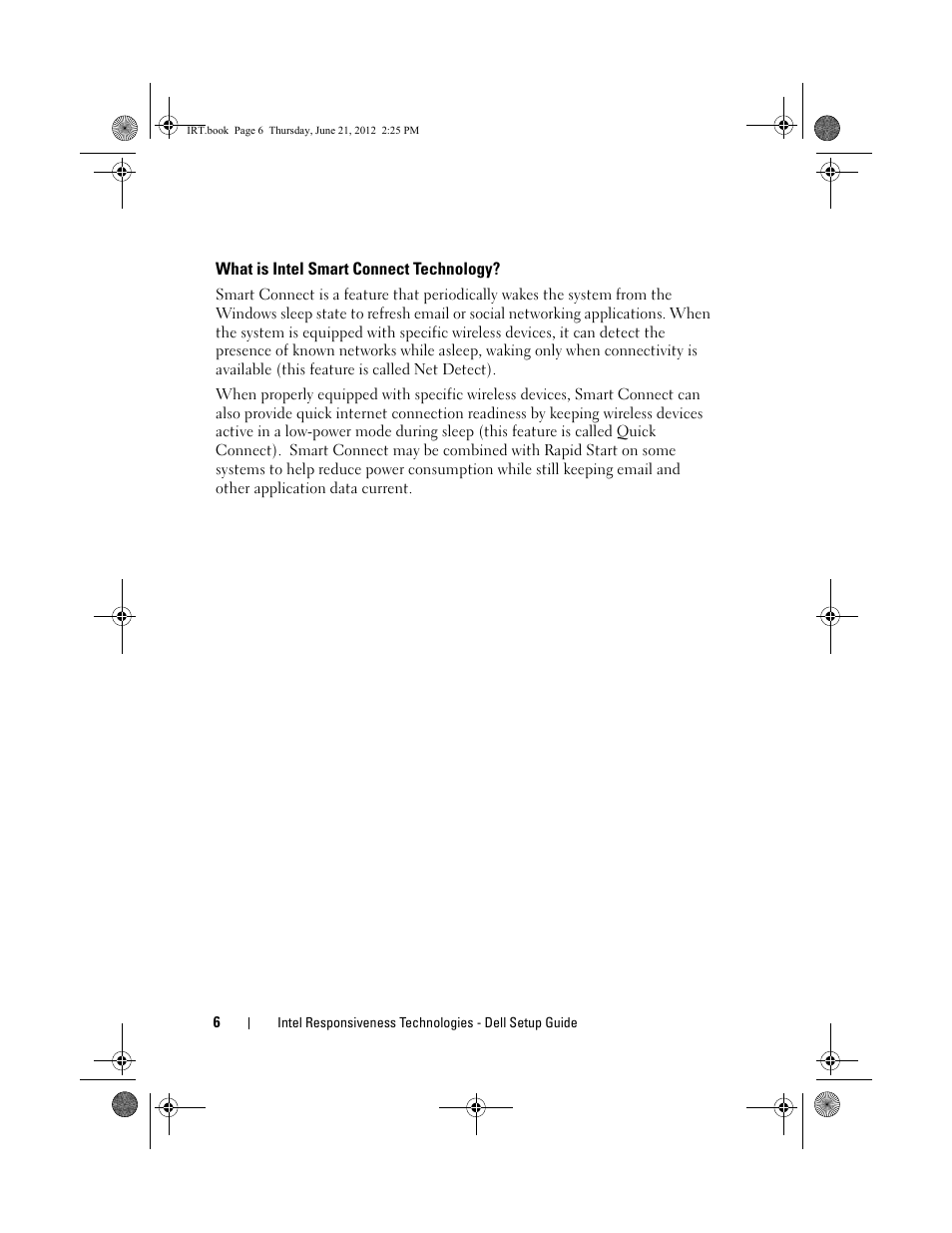 What is intel smart connect technology | Dell Latitude E6530 (Mid 2012) User Manual | Page 6 / 40