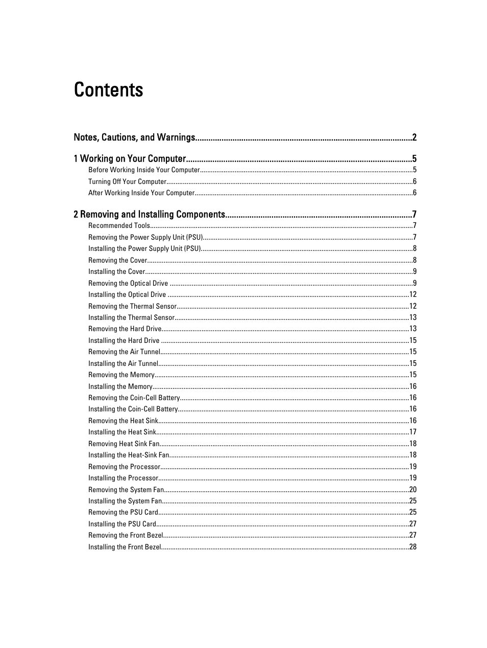 Dell Precision T5600 (Mid 2012) User Manual | Page 3 / 65