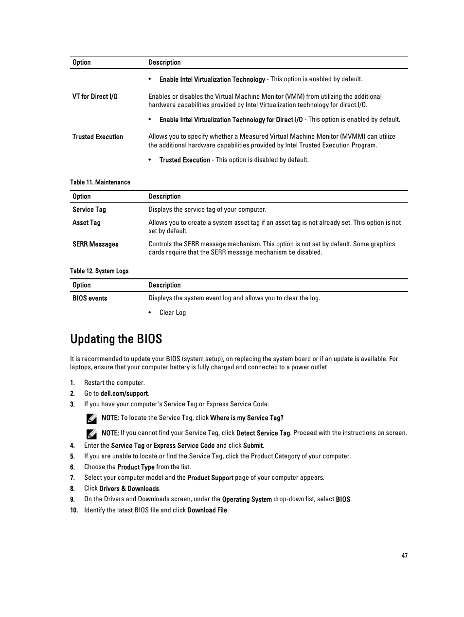 Updating the bios | Dell Precision T3610 (Late 2013) User Manual | Page 47 / 65