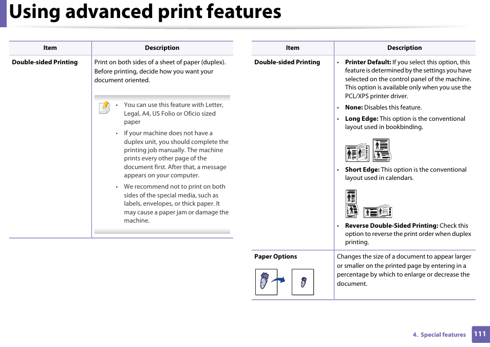 Using advanced print features | Dell B1260dn Laser Printer User Manual | Page 112 / 151