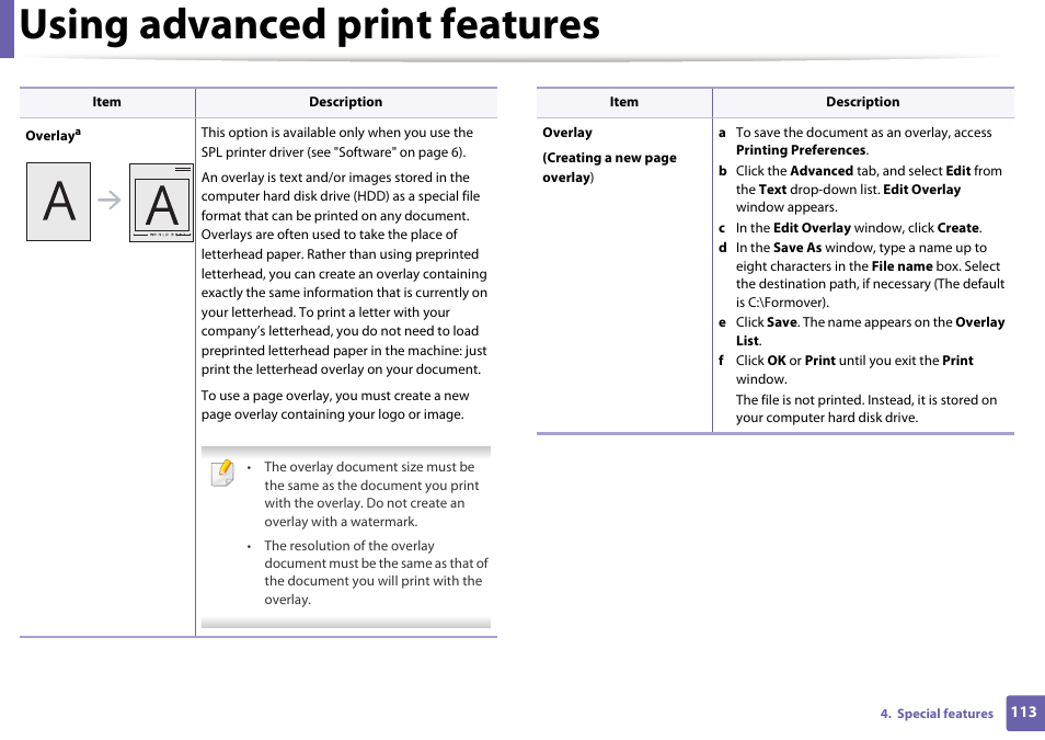 Using advanced print features | Dell B1260dn Laser Printer User Manual | Page 114 / 151