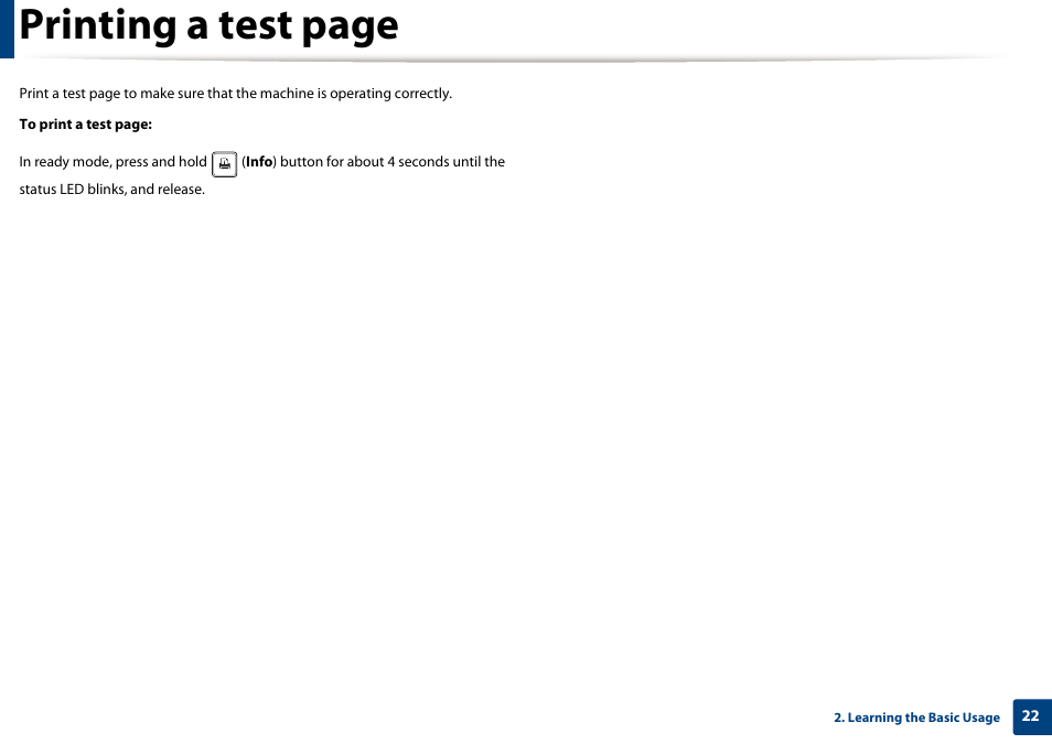 Printing a test page | Dell B1260dn Laser Printer User Manual | Page 22 / 151