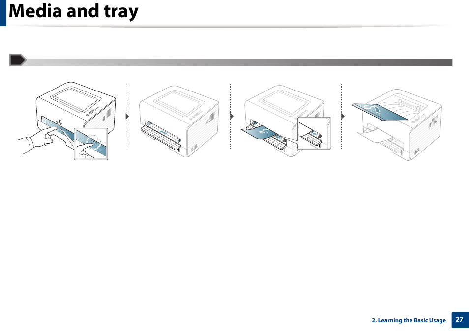 Media and tray | Dell B1260dn Laser Printer User Manual | Page 27 / 151